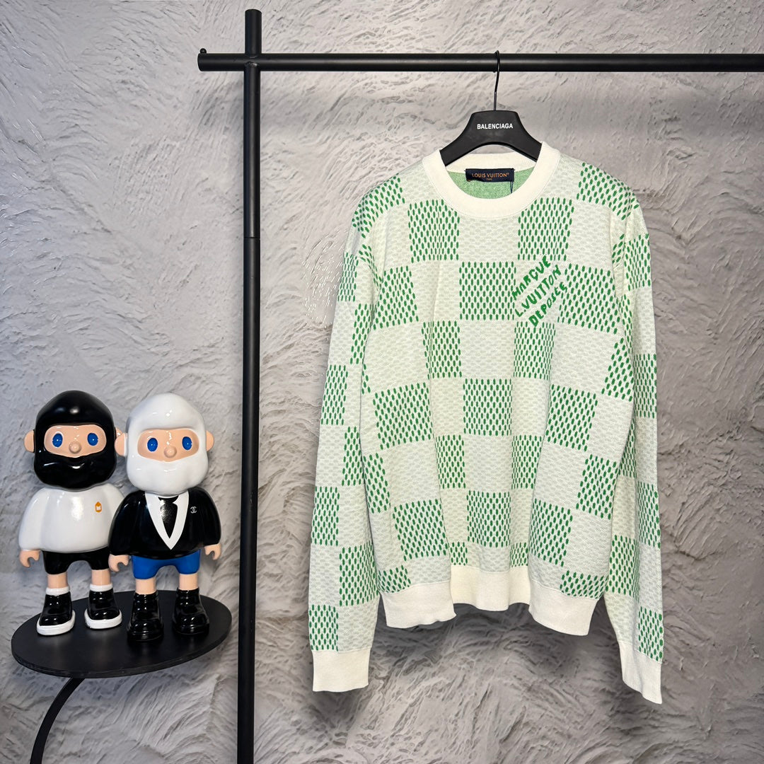 Pull LV vert/blanc